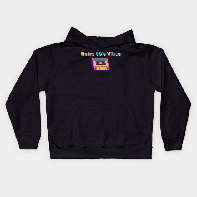 RETRO 90S VIBES Kids Hoodie by FatimaZD